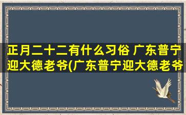 正月二十二有什么习俗 广东普宁迎大德老爷(广东普宁迎大德老爷，正月二十二迎财神！)